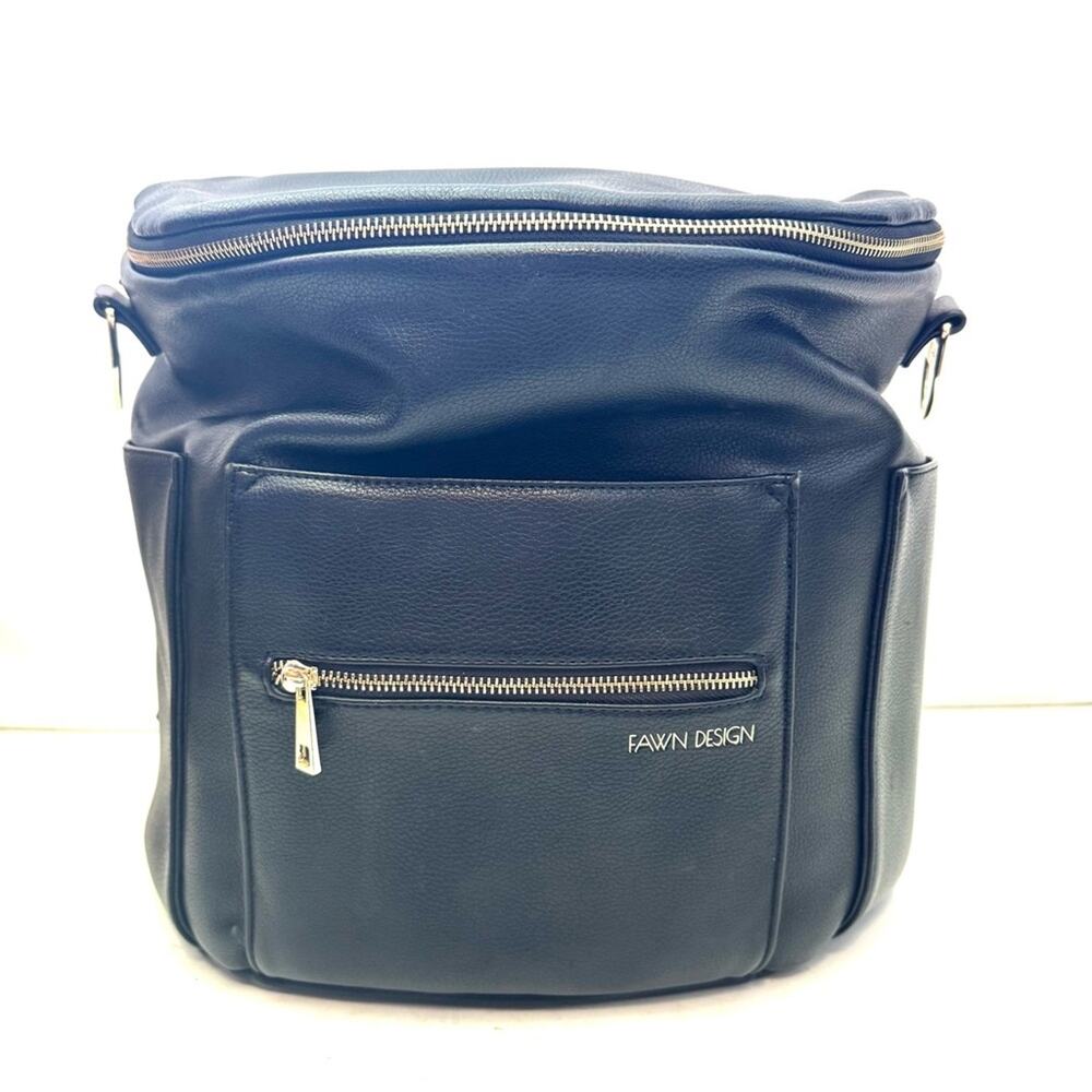 Fawn Design Black Large Diaper Bag Backpack Shoulder Bag